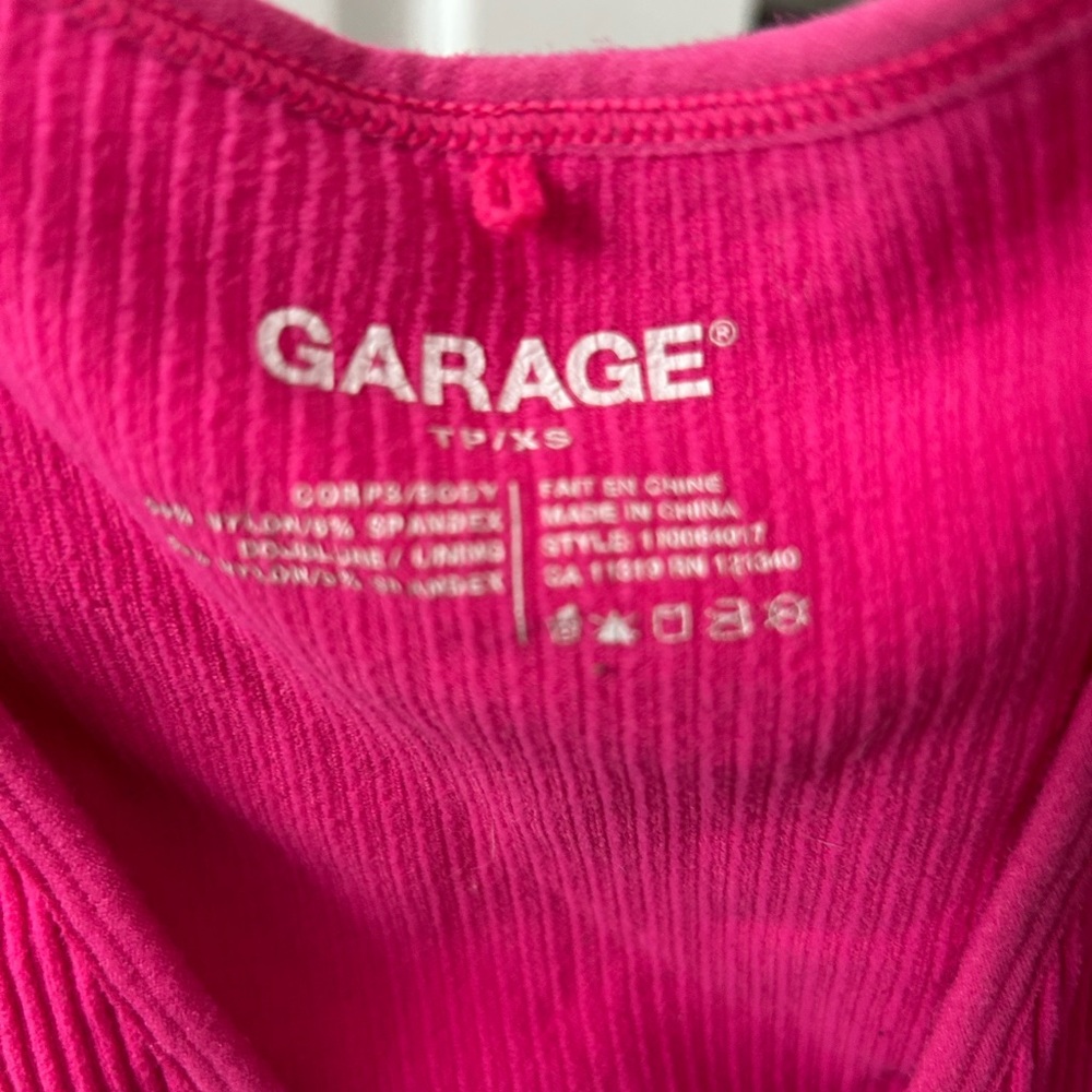 Garage Fuchsia Ribbed Tank Top - Picture 3 of 3